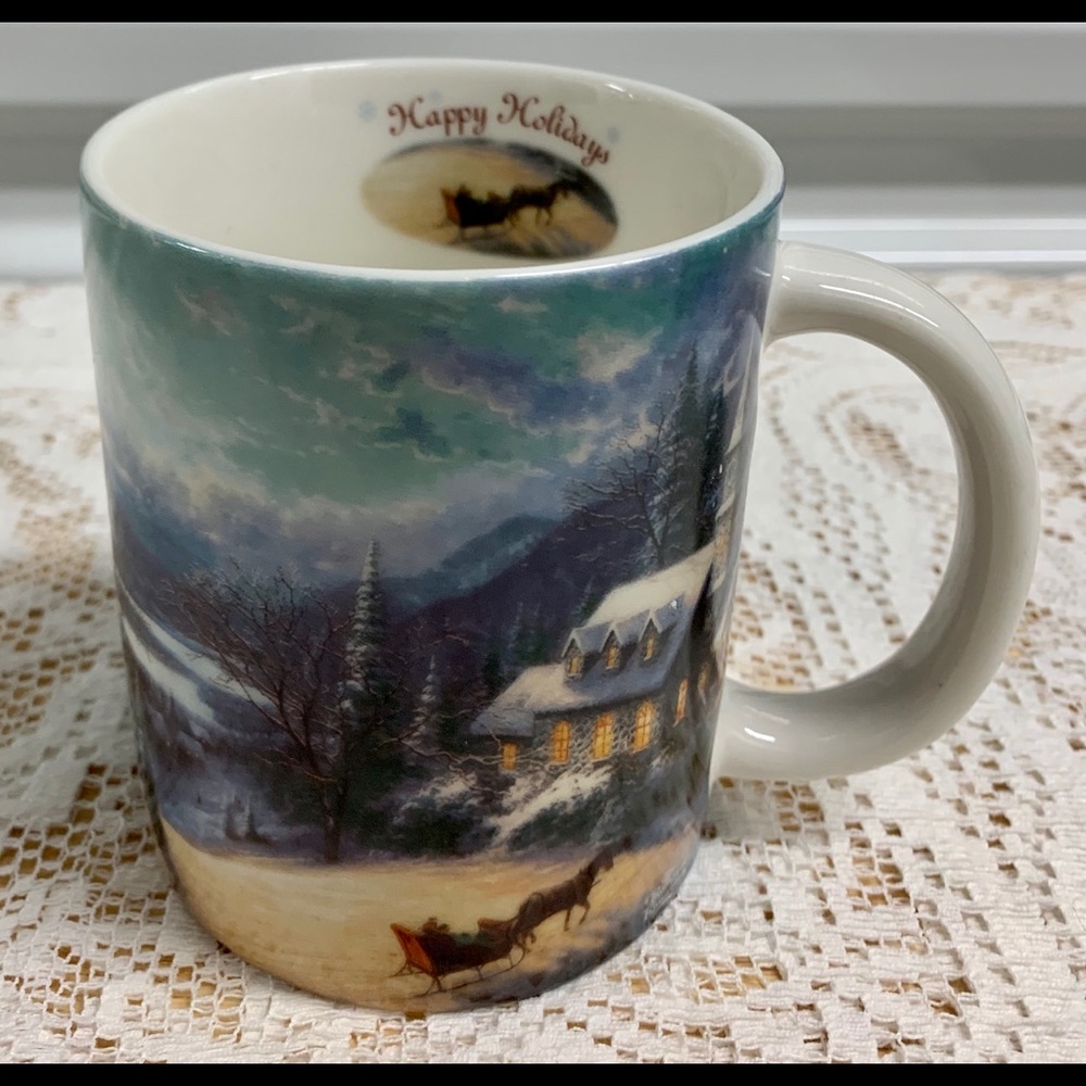 Thomas Kinkade “Sunday Evening Sleigh Ride” Mug